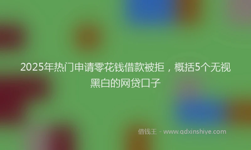 2025年热门申请零花钱借款被拒，概括5个无视黑白的网贷口子