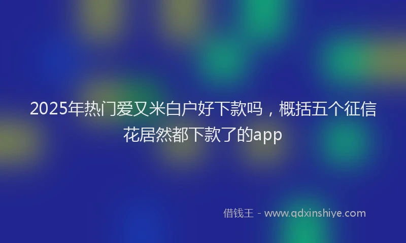 2025年热门爱又米白户好下款吗，概括五个征信花居然都下款了的app
