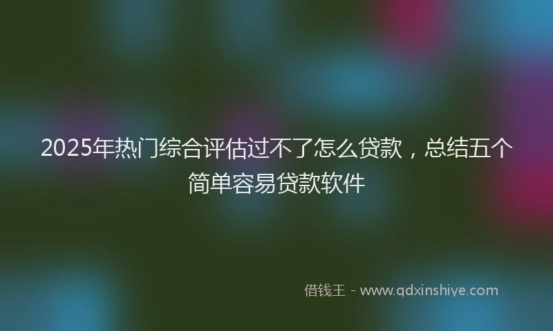 2025年热门综合评估过不了怎么贷款，总结五个简单容易贷款软件