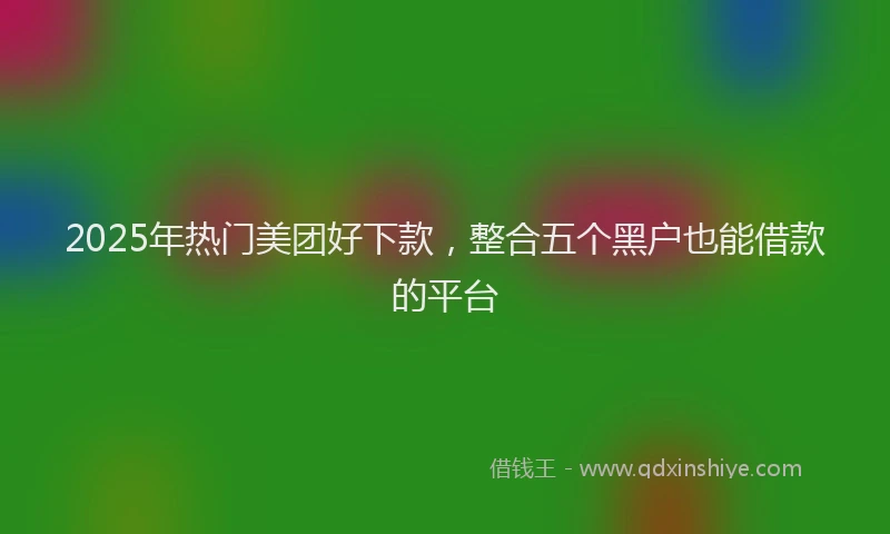2025年热门美团好下款，整合五个黑户也能借款的平台