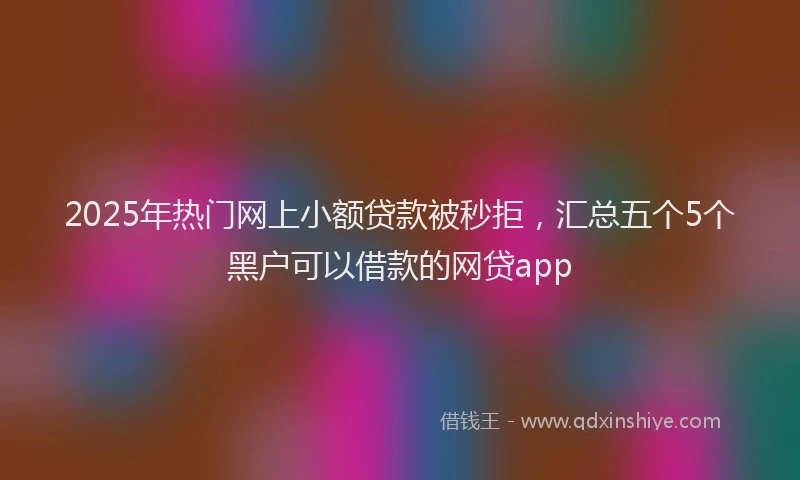 2025年热门网上小额贷款被秒拒，汇总五个5个黑户可以借款的网贷app