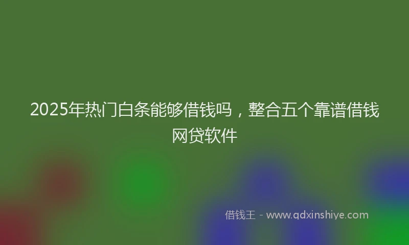 2025年热门白条能够借钱吗，整合五个靠谱借钱网贷软件