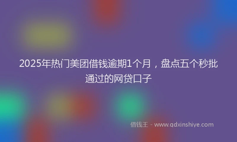 2025年热门美团借钱逾期1个月，盘点五个秒批通过的网贷口子