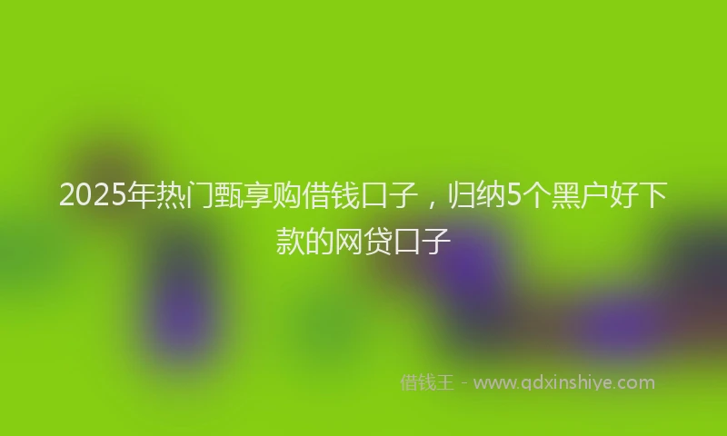 2025年热门甄享购借钱口子，归纳5个黑户好下款的网贷口子