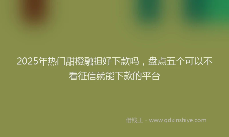 2025年热门甜橙融担好下款吗，盘点五个可以不看征信就能下款的平台