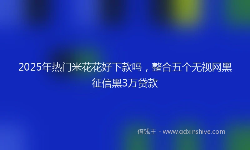 2025年热门米花花好下款吗，整合五个无视网黑征信黑3万贷款