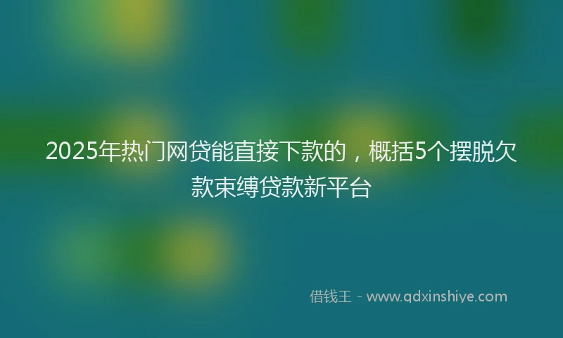 2025年热门网贷能直接下款的，概括5个摆脱欠款束缚贷款新平台