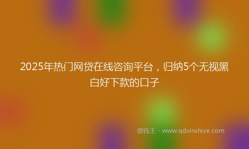 2025年热门网贷在线咨询平台,归纳5个无视黑白好下款的口子