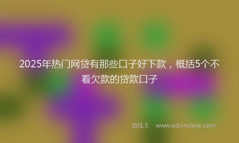 2025年热门网贷有那些口子好下款，概括5个不看欠款的贷款口子