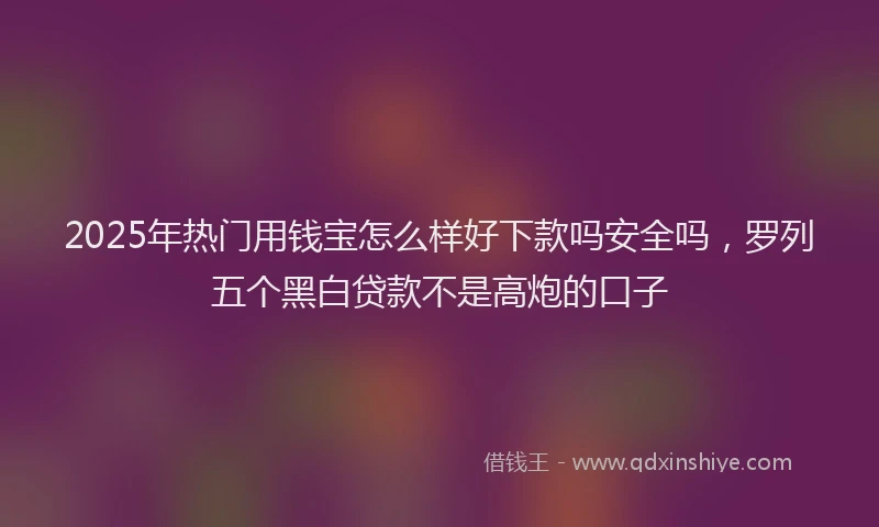2025年热门用钱宝怎么样好下款吗安全吗，罗列五个黑白贷款不是高炮的口子