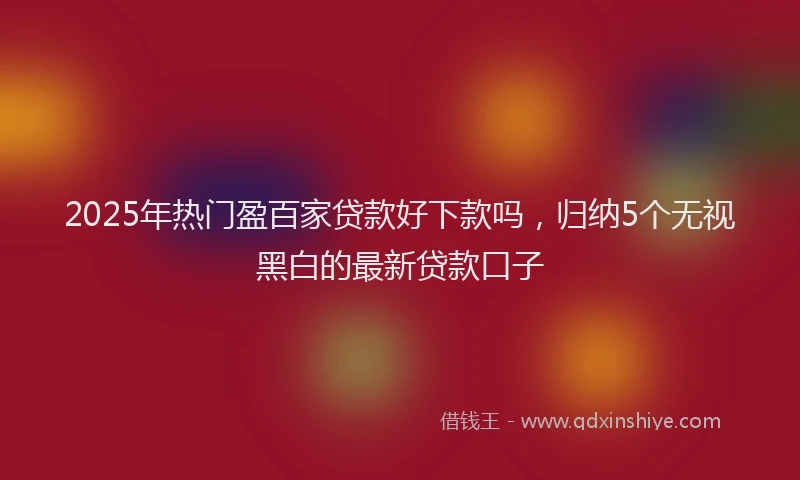 2025年热门盈百家贷款好下款吗，归纳5个无视黑白的最新贷款口子