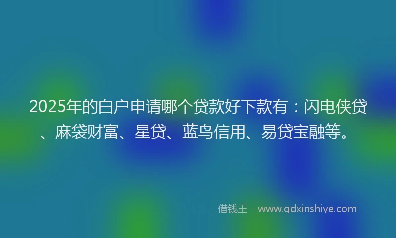 2025年的白户申请哪个贷款好下款有：闪电侠贷、麻袋财富、星贷、蓝鸟信用、易贷宝融等。