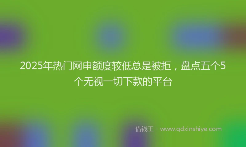 2025年热门网申额度较低总是被拒,盘点五个5个无视一切下款的平台