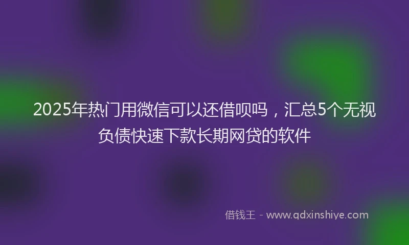 2025年热门用微信可以还借呗吗，汇总5个无视负债快速下款长期网贷的软件