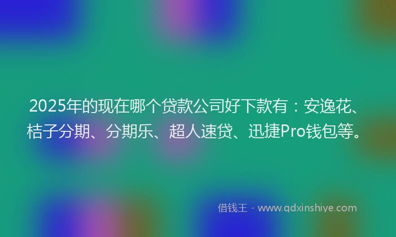 2025年的现在哪个贷款公司好下款有：安逸花、桔子分期、分期乐、超人速贷、迅捷Pro钱包等。