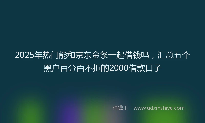 2025年热门能和京东金条一起借钱吗，汇总五个黑户百分百不拒的2000借款口子