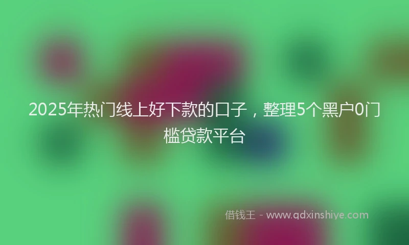 2025年热门线上好下款的口子,整理5个黑户0门槛贷款平台