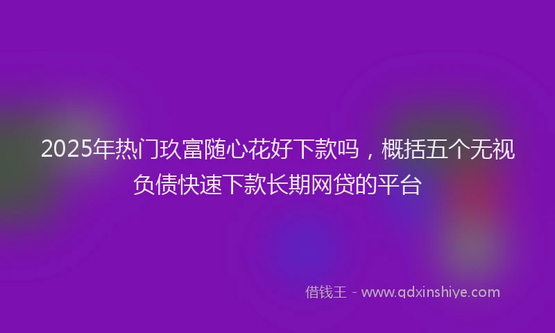2025年热门玖富随心花好下款吗，概括五个无视负债快速下款长期网贷的平台