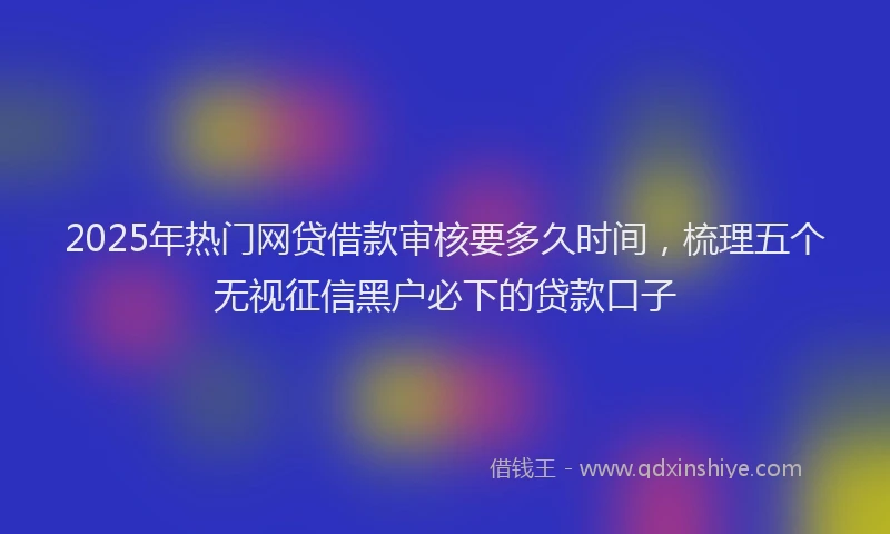 2025年热门网贷借款审核要多久时间，梳理五个无视征信黑户必下的贷款口子