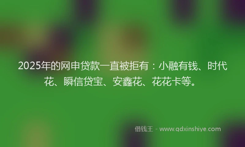 2025年的网申贷款一直被拒有:小融有钱、时代花、瞬信贷宝、安鑫花、花花卡等。