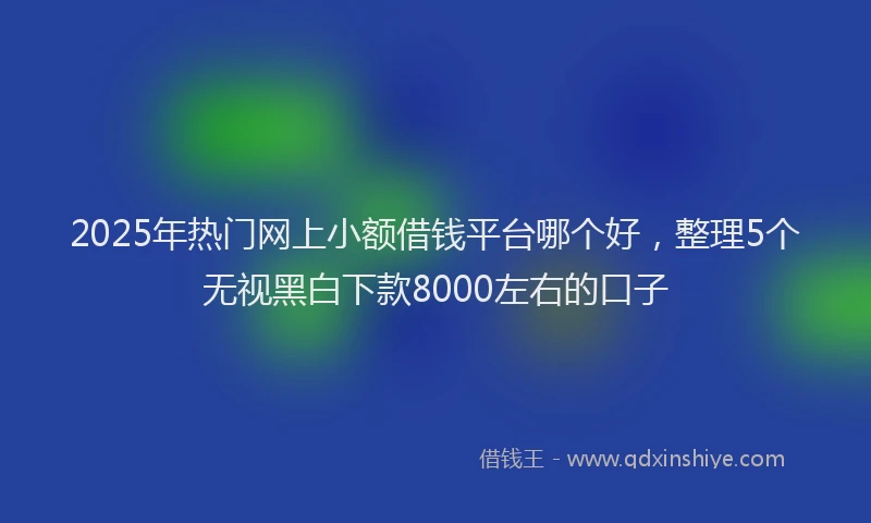 2025年热门网上小额借钱平台哪个好，整理5个无视黑白下款8000左右的口子
