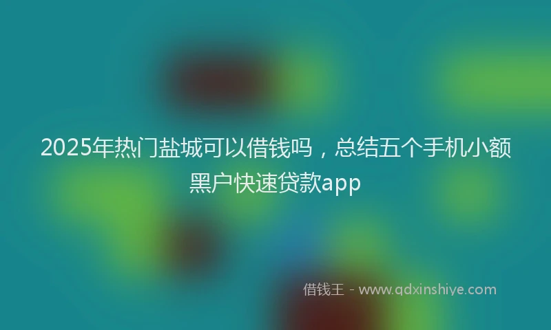 2025年热门盐城可以借钱吗，总结五个手机小额黑户快速贷款app