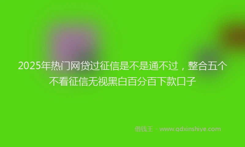 2025年热门网贷过征信是不是通不过,整合五个不看征信无视黑白百分百下款口子
