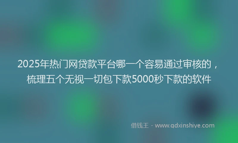 2025年热门网贷款平台哪一个容易通过审核的，梳理五个无视一切包下款5000秒下款的软件