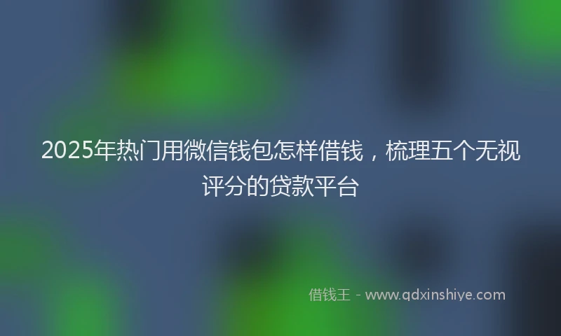 2025年热门用微信钱包怎样借钱,梳理五个无视评分的贷款平台