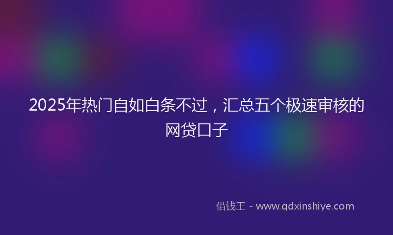 2025年热门自如白条不过，汇总五个极速审核的网贷口子