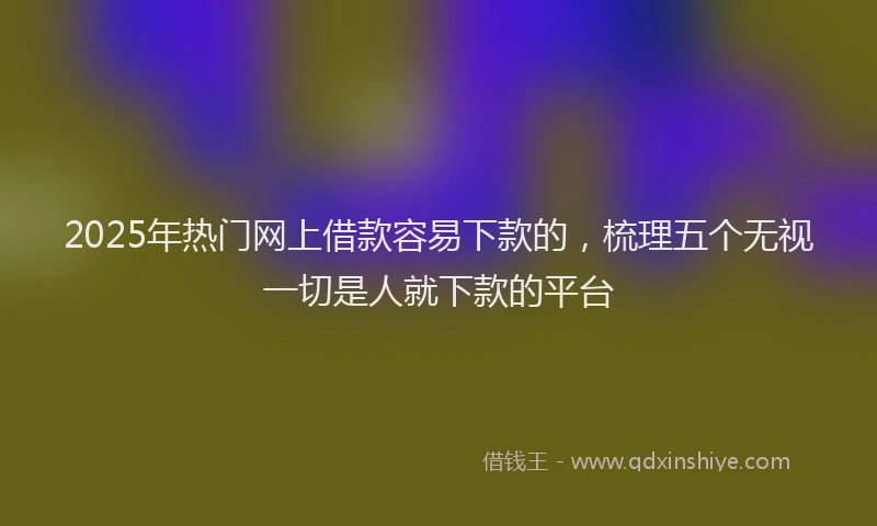 2025年热门网上借款容易下款的，梳理五个无视一切是人就下款的平台