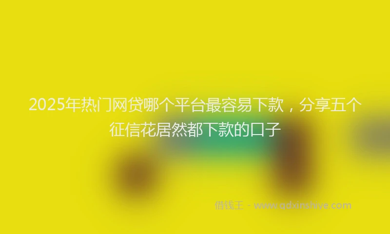 2025年热门网贷哪个平台最容易下款，分享五个征信花居然都下款的口子