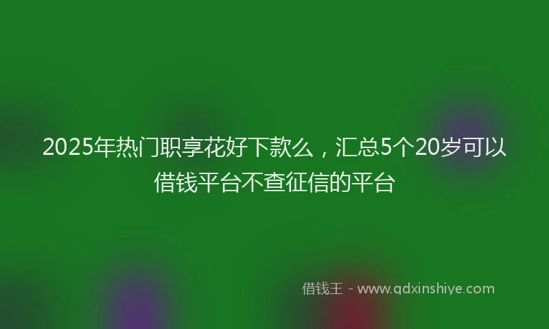 2025年热门职享花好下款么，汇总5个20岁可以借钱平台不查征信的平台