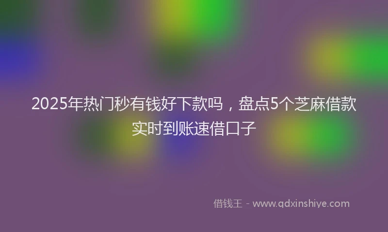 2025年热门秒有钱好下款吗,盘点5个芝麻借款实时到账速借口子