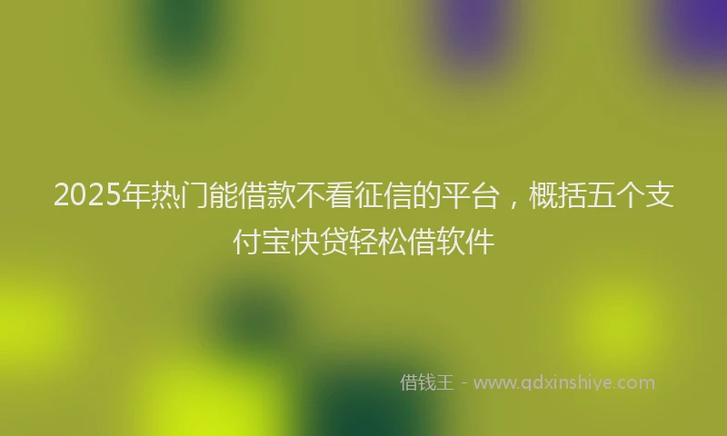 2025年热门能借款不看征信的平台，概括五个支付宝快贷轻松借软件