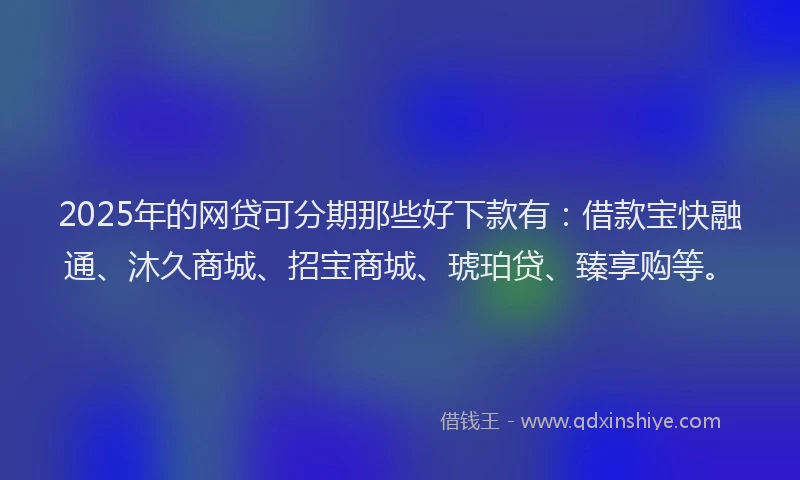 2025年的网贷可分期那些好下款有：借款宝快融通、沐久商城、招宝商城、琥珀贷、臻享购等。