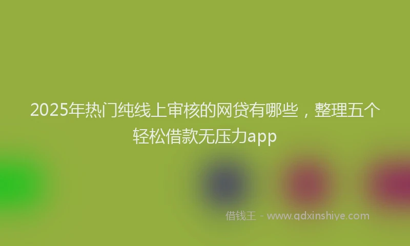 2025年热门纯线上审核的网贷有哪些，整理五个轻松借款无压力app