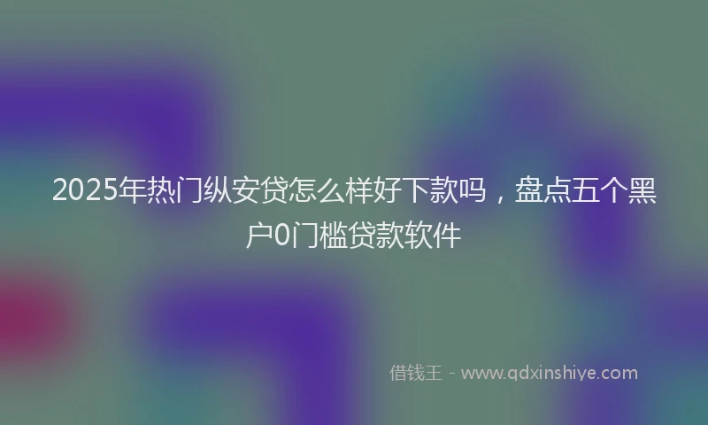 2025年热门纵安贷怎么样好下款吗，盘点五个黑户0门槛贷款软件