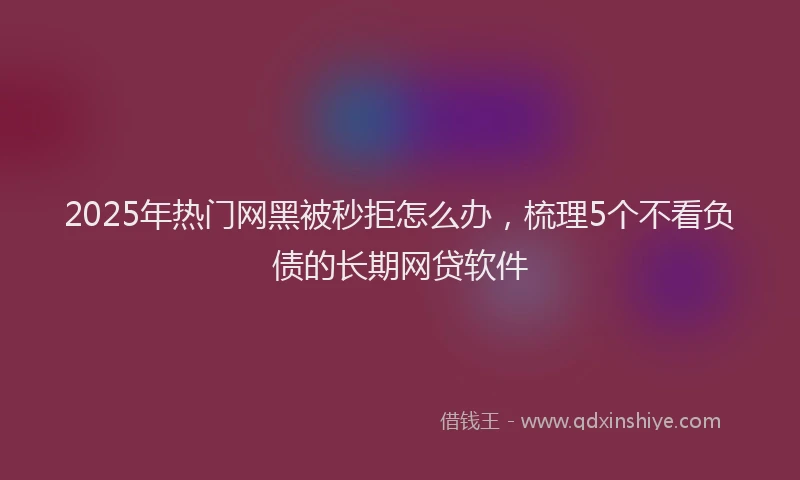 2025年热门网黑被秒拒怎么办,梳理5个不看负债的长期网贷软件