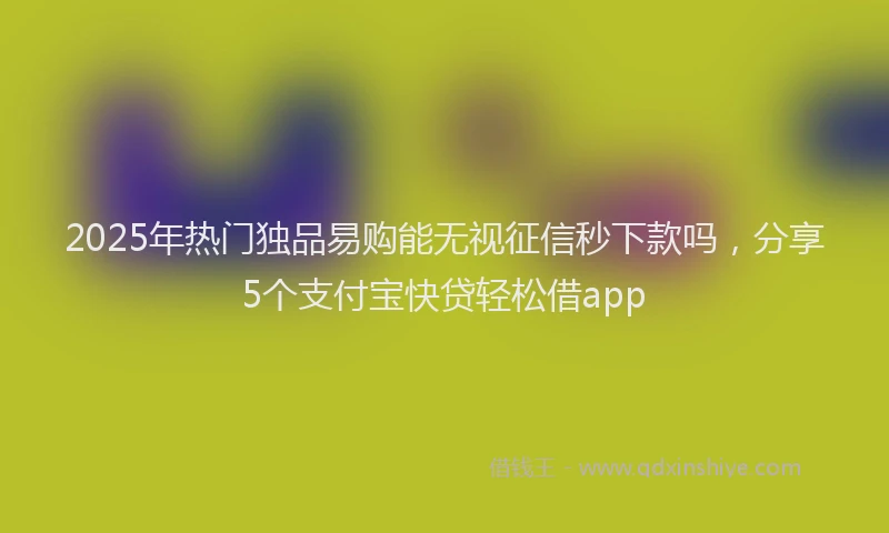 2025年热门独品易购能无视征信秒下款吗，分享5个支付宝快贷轻松借app