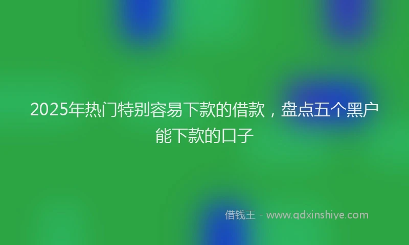 2025年热门特别容易下款的借款，盘点五个黑户能下款的口子