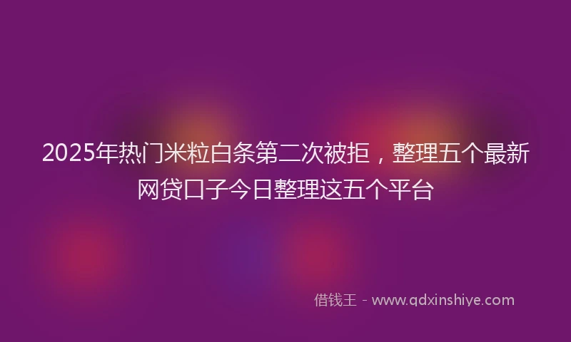 2025年热门米粒白条第二次被拒,整理五个最新网贷口子今日整理这五个平台