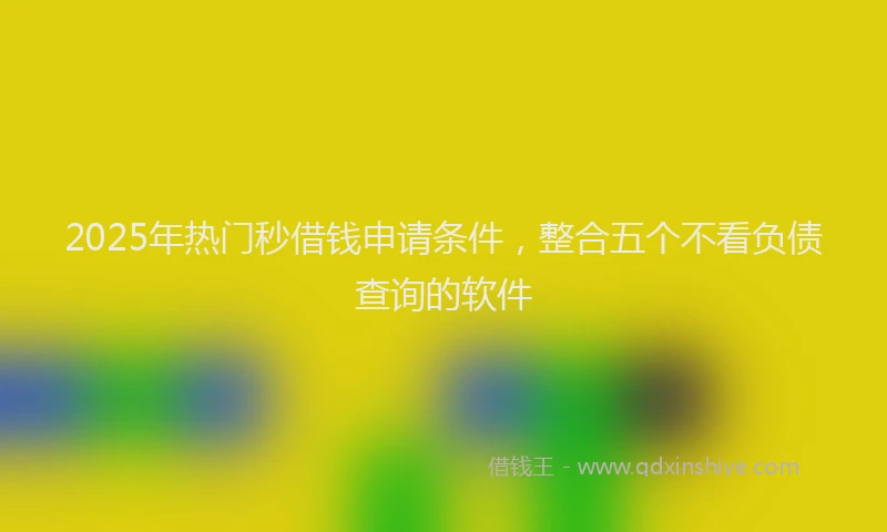 2025年热门秒借钱申请条件，整合五个不看负债查询的软件