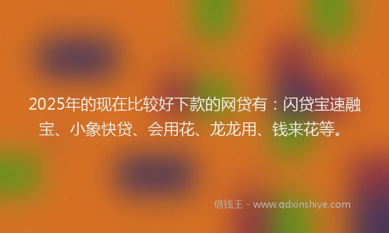 2025年的现在比较好下款的网贷有：闪贷宝速融宝、小象快贷、会用花、龙龙用、钱来花等。