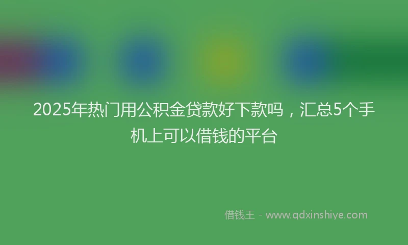 2025年热门用公积金贷款好下款吗，汇总5个手机上可以借钱的平台