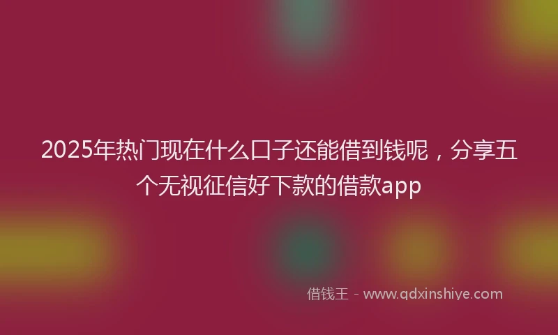2025年热门现在什么口子还能借到钱呢，分享五个无视征信好下款的借款app