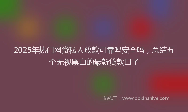 2025年热门网贷私人放款可靠吗安全吗，总结五个无视黑白的最新贷款口子