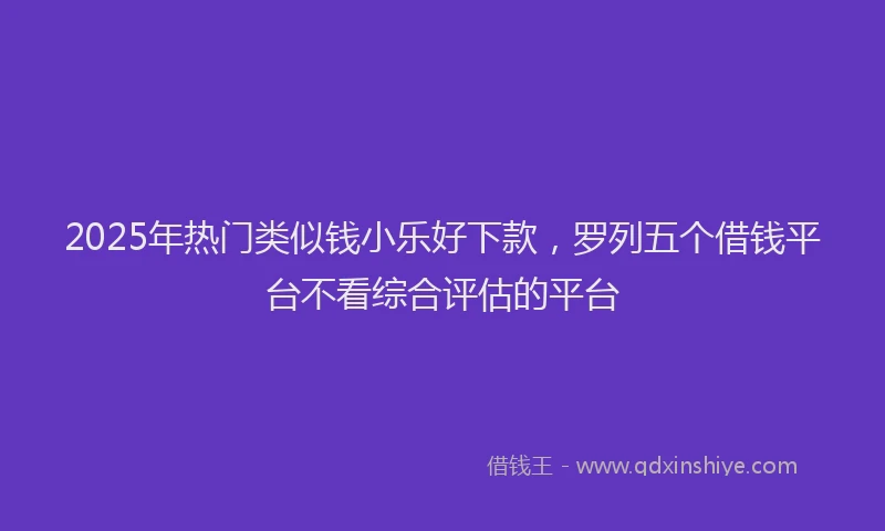 2025年热门类似钱小乐好下款，罗列五个借钱平台不看综合评估的平台
