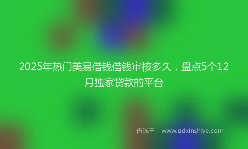 2025年热门美易借钱借钱审核多久，盘点5个12月独家贷款的平台