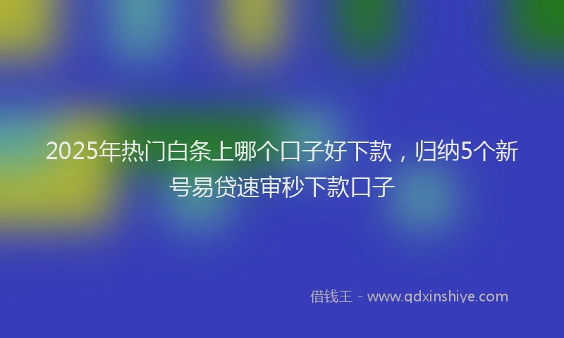 2025年热门白条上哪个口子好下款，归纳5个新号易贷速审秒下款口子